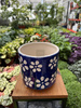 OSŁONKA CERAMICZNA GRANATOWA W BIAŁE KWIATY P13