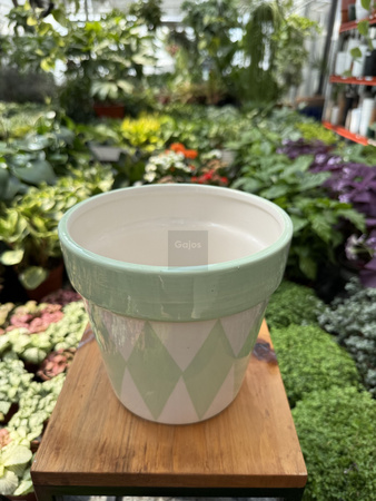 OSŁONKA CERAMICZNA MIĘTOWE ROMBY P16