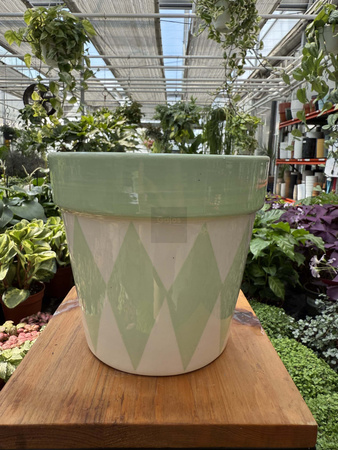OSŁONKA CERAMICZNA MIĘTOWE ROMBY P16