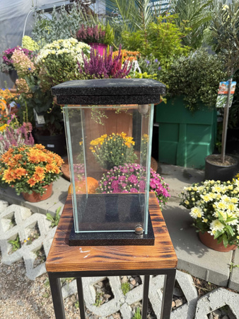 SZKLANY LAMPION Z ŻYWICĄ