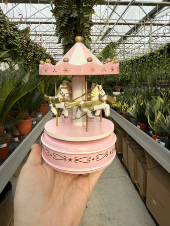 POZYTYWKA GRAJĄCA Z KONIKAMI RÓŻOWA