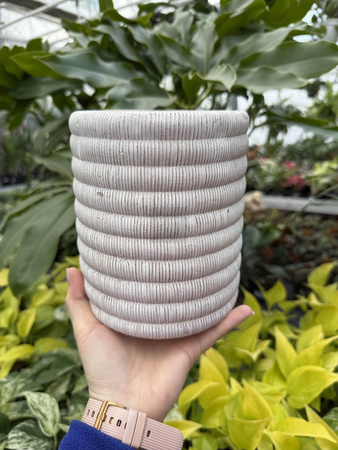 DONICA CERAMICZNA WALEC BOHO BIAŁE P12