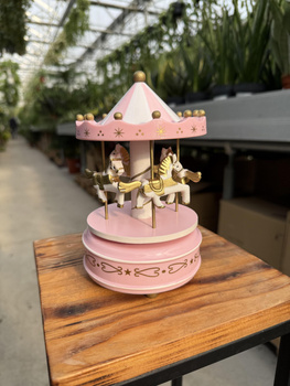 POZYTYWKA GRAJĄCA Z KONIKAMI RÓŻOWA